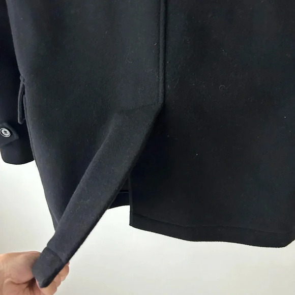 The Kooples BLACK DUFFLE COAT WITH LEATHER details - Picture 11 of 14